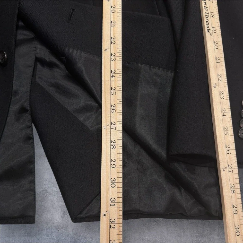 $395 Ralph Lauren Men’s Blazer 42R Black Wool Sport Coat 2 Button Suit Jacket